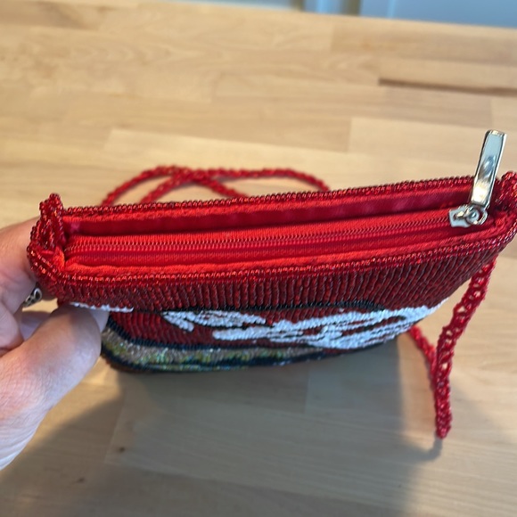 Coca Cola Beaded Purse. 6”x8”. Classic Coke colors. Never been used - new! - Picture 3 of 5